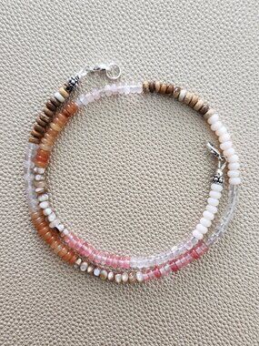 DESERT AFTERNOON MINI-MINI GEMSTONE NECKLACE--16"